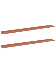 Scaffale da parete 2 pcs Rosso 115 x 9 x 3 cm Legno multistrato 2