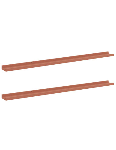 Scaffale da parete 2 pcs Rosso 115 x 9 x 3 cm Legno multistrato