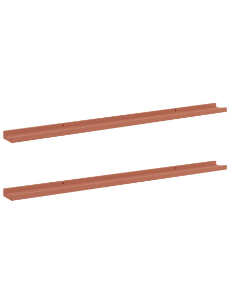 Scaffale da parete 2 pcs Rosso 115 x 9 x 3 cm Legno multistrato