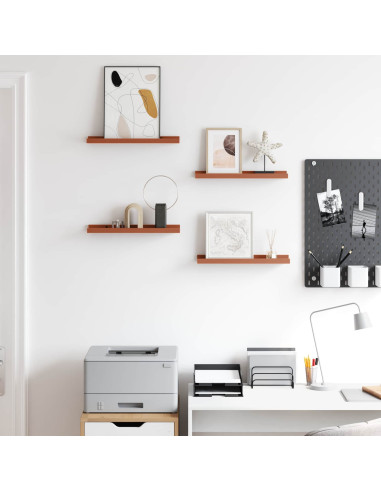 Scaffale da parete 4 pcs Rosso 40 x 9 x 3 cm Legno multistrato