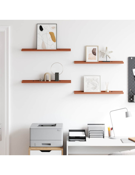 Scaffale da parete 4 pcs Rosso 60 x 9 x 3 cm Legno multistrato