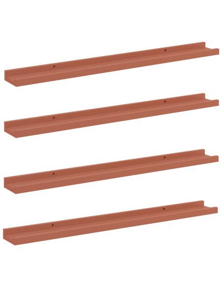Scaffale da parete 4 pcs Rosso 80 x 9 x 3 cm Legno multistrato