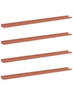 Scaffale da parete 4 pcs Rosso 115 x 9 x 3 cm Legno multistrato 2