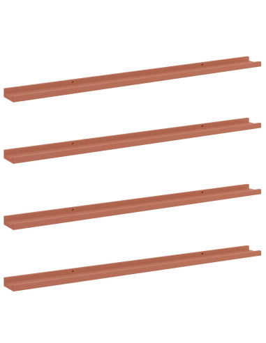 Scaffale da parete 4 pcs Rosso 115 x 9 x 3 cm Legno multistrato