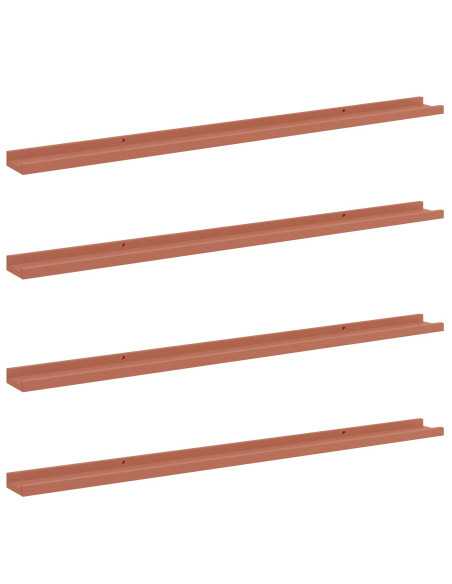 Scaffale da parete 4 pcs Rosso 115 x 9 x 3 cm Legno multistrato