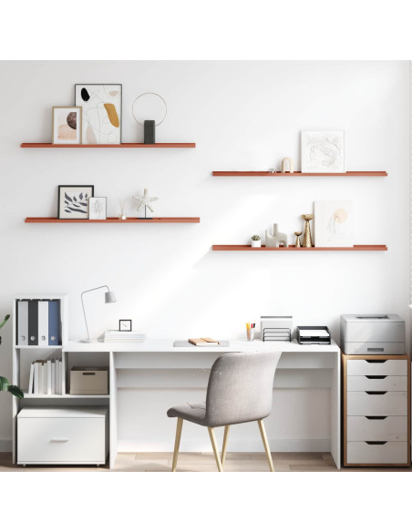 Scaffale da parete 4 pcs Rosso 115 x 9 x 3 cm Legno multistrato