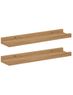 Scaffale da parete con lo scaffale 2 pcs Marrone 40 x 9 x 3 cm 2