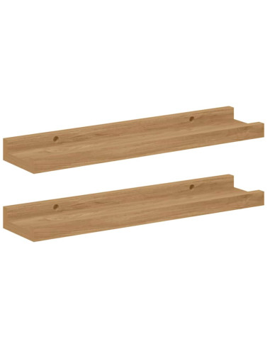 Scaffale da parete con lo scaffale 2 pcs Marrone 40 x 9 x 3 cm