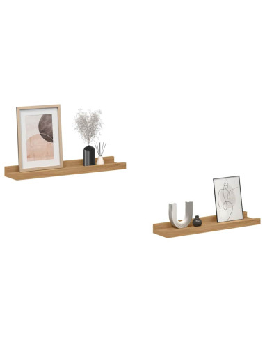 Scaffale da parete con lo scaffale 2 pcs Marrone 40 x 9 x 3 cm