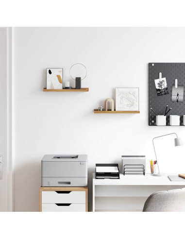 Scaffale da parete con lo scaffale 2 pcs Marrone 40 x 9 x 3 cm