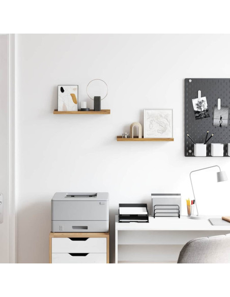 Scaffale da parete con lo scaffale 2 pcs Marrone 40 x 9 x 3 cm