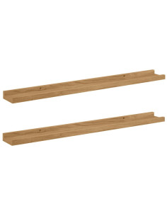 Scaffale da parete con lo scaffale 2 pcs Marrone 80 x 9 x 3 cm 2
