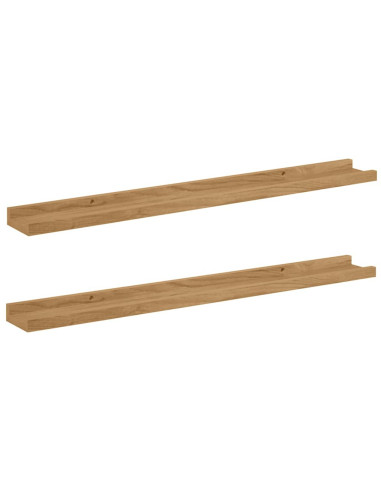 Scaffale da parete con lo scaffale 2 pcs Marrone 80 x 9 x 3 cm