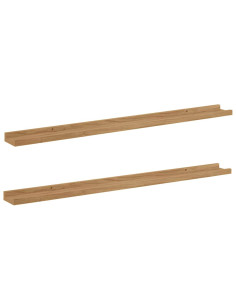 Scaffale da parete con lo scaffale 2 pcs Marrone 100 x 9 x 3 cm 2