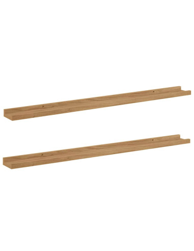 Scaffale da parete con lo scaffale 2 pcs Marrone 100 x 9 x 3 cm