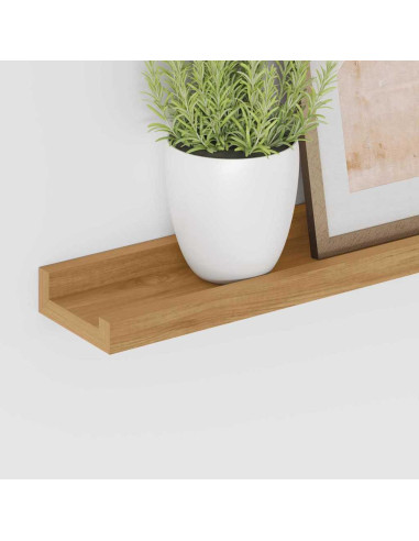 Scaffale da parete con lo scaffale 2 pcs Marrone 100 x 9 x 3 cm