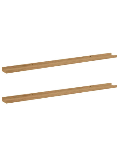 Scaffale da parete con lo scaffale 2 pcs Marrone 115 x 9 x 3 cm