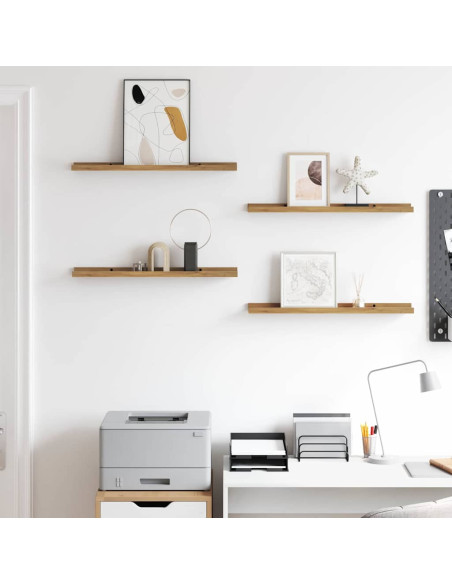 Scaffale da parete con lo scaffale 4 pcs Marrone 60 x 9 x 3 cm