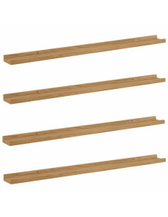 Scaffale da parete con lo scaffale 4 pcs Marrone 100 x 9 x 3 cm 2