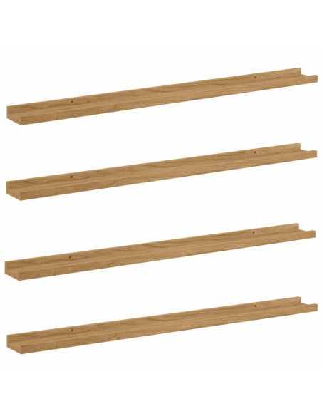 Scaffale da parete con lo scaffale 4 pcs Marrone 100 x 9 x 3 cm