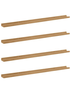 Scaffale da parete con lo scaffale 4 pcs Marrone 115 x 9 x 3 cm 2