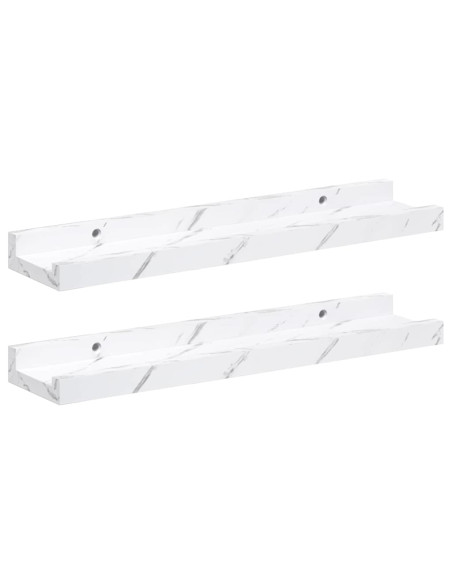 Scaffale da parete 2 pcs Marmo Bianco 40 x 9 x 3 cm