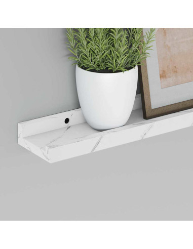 Scaffale da parete 2 pcs Marmo Bianco 40 x 9 x 3 cm