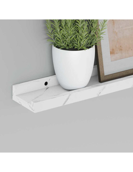 Scaffale da parete 2 pcs Marmo Bianco 40 x 9 x 3 cm