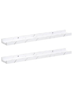 Scaffale da parete 2 pcs Marmo Bianco 60 x 9 x 3 cm 2