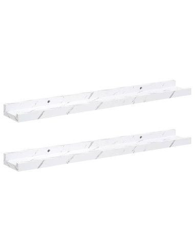 Scaffale da parete 2 pcs Marmo Bianco 60 x 9 x 3 cm