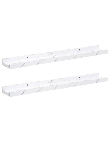 Scaffale da parete 2 pcs Marmo Bianco 60 x 9 x 3 cm