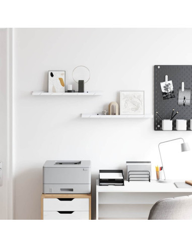 Scaffale da parete 2 pcs Marmo Bianco 60 x 9 x 3 cm