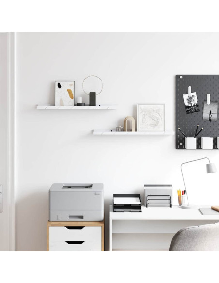 Scaffale da parete 2 pcs Marmo Bianco 60 x 9 x 3 cm