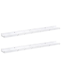 Scaffale da parete 2 pcs Marmo Bianco 80 x 9 x 3 cm 2