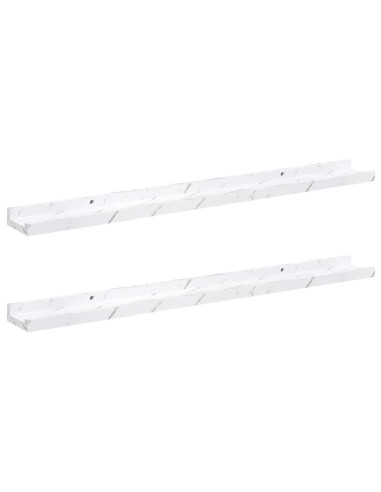 Scaffale da parete 2 pcs Marmo Bianco 80 x 9 x 3 cm