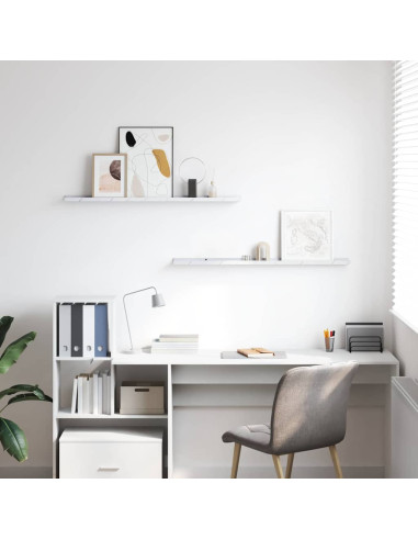 Scaffale da parete 2 pcs Marmo Bianco 100 x 9 x 3 cm