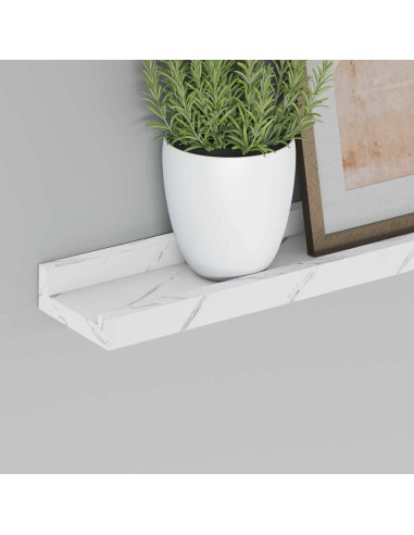 Scaffale da parete 2 pcs Marmo Bianco 100 x 9 x 3 cm
