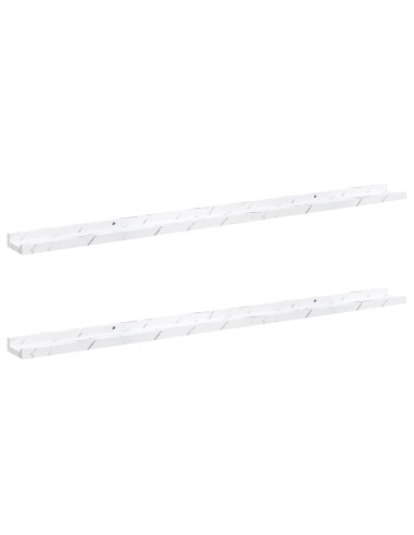Scaffale da parete 2 pcs Marmo Bianco 115 x 9 x 3 cm