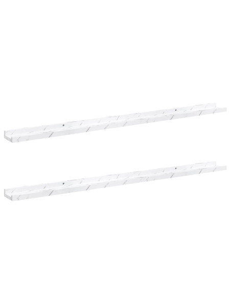 Scaffale da parete 2 pcs Marmo Bianco 115 x 9 x 3 cm