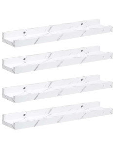 Scaffale da parete 4 pcs Marmo Bianco 40 x 9 x 3 cm 2