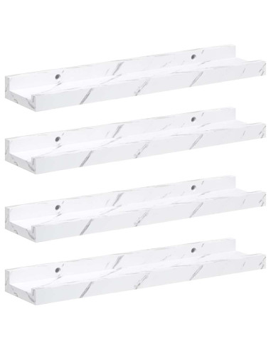 Scaffale da parete 4 pcs Marmo Bianco 40 x 9 x 3 cm