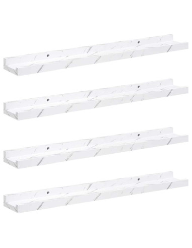 Scaffale da parete 4 pcs Marmo Bianco 60 x 9 x 3 cm