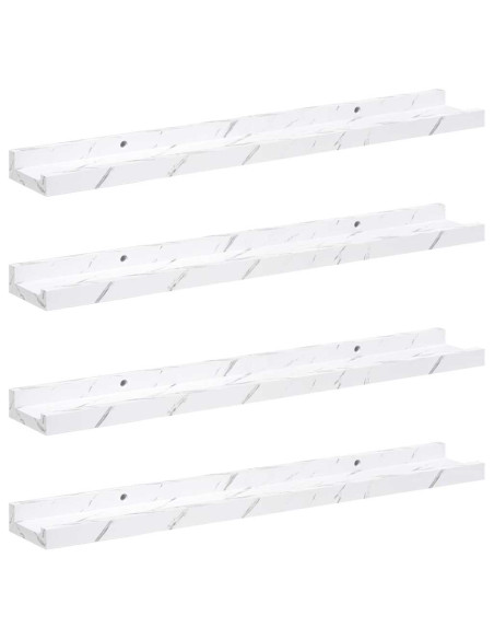 Scaffale da parete 4 pcs Marmo Bianco 60 x 9 x 3 cm