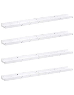 Scaffale da parete 4 pcs Marmo Bianco 80 x 9 x 3 cm 2