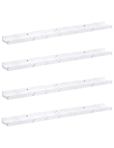 Scaffale da parete 4 pcs Marmo Bianco 80 x 9 x 3 cm