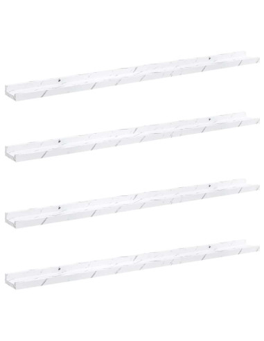 Scaffale da parete 4 pcs Marmo Bianco 100 x 9 x 3 cm
