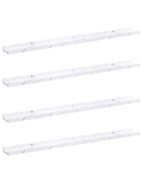 Scaffale da parete 4 pcs Marmo Bianco 100 x 9 x 3 cm