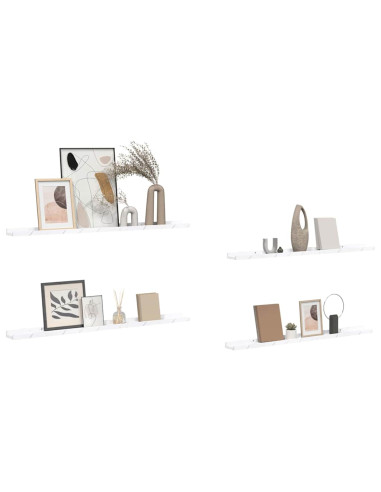 Scaffale da parete 4 pcs Marmo Bianco 100 x 9 x 3 cm