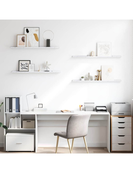 Scaffale da parete 4 pcs Marmo Bianco 100 x 9 x 3 cm