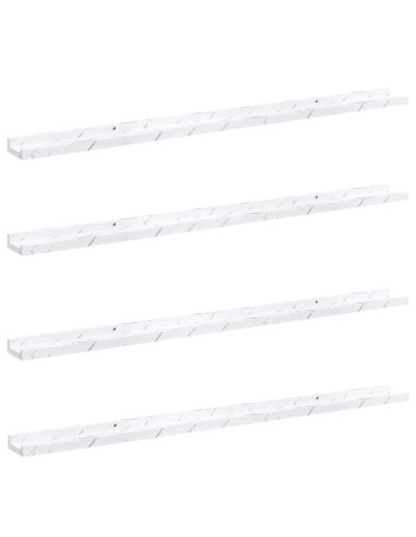 Scaffale da parete 4 pcs Marmo Bianco 115 x 9 x 3 cm